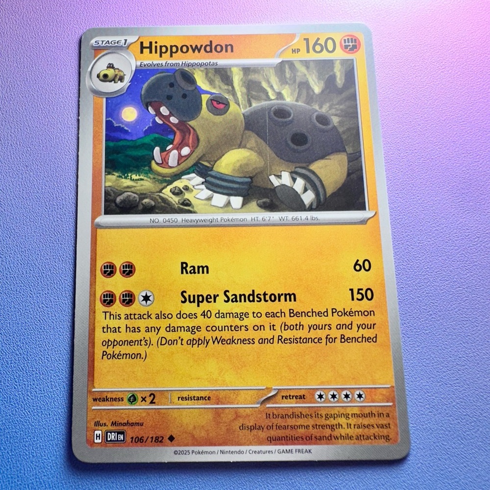 hippowdon - 106/182 (uncommon) — pokemon: destined rivals